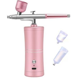 Spuitpistoolset Draadloze airbrush met compressorkit Mini draagbare draadloze persoonlijke spray Art Painting Tattoo Cake Makeup Beautifu Model Air(Pink)