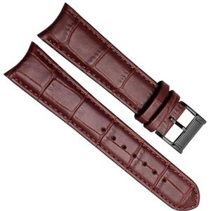 INSTR 20 mm horlogeband van echt rundleer voor Citizen-polsband Curve-einde bruine banden (Color : Brown Black, Size : 20mm)