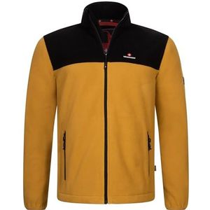 Höhenhorn Badus Fleecejack voor heren, microfleece, volledige ritssluiting, troyer, outdoor, wandelen, trekking, mosterdgeel/zwart, L