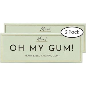 OH MY GUM! Natuurlijke kauwgom in Mint Pack van 2 (10 stuks/pak) | 100% plantaardige aspartaamvrije kauwgom | Bekroonde suikervrije kauwgom & goed voor tanden |