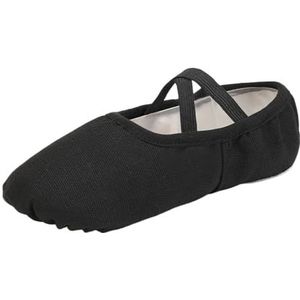 Balletschoenen voor meisjes, balletschoenen voor vrouwen, balletschoenen voor vrouwen, ballerina's, ballerina's, oefenschoenen, zachte zool, canvas trainingsschoen, Zwart, 39 EU