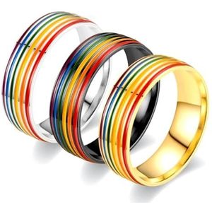 BOSREROY Unisex Titanium Staal 3 STKS Ring Set - Vinger Mid Kleurrijke Band Decoratieve Ring, 1, Niet-edelmetaal, Geen edelsteen
