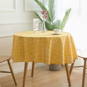 ROCKPOEM Ronde katoen en linnen tafelkleed stof thuis marmer bedrukt tafelkleed ronde tafel eenvoudig modern