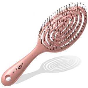 marQus Bio-haarborstel zonder trekken met unieke dubbele spiraalveer en extra borstelharen voor optimale drukverdeling en verzorging. Ontwarrende borstel voor elk haartype