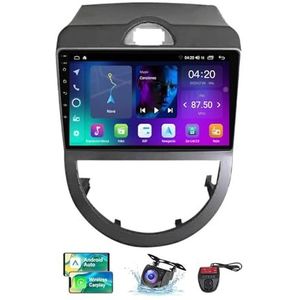 Android 13 Dual Din Car Stereo voor Kia Soul 1 AM 2008-2011 met 9 inch Touchscreen Media Player met Carplay Android Auto Bluetooth 4G WiFi GPS-navigatie FM/RDS SWC + achtercamera(NF-2)