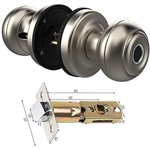Slim slot Vingerafdruk Deurknop, Biometrisch Smart Lock met APP Afstandsbediening for Slaapkamer, Kantoor, Appartement, Hotel, Vestiaire(Matte Silver)