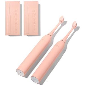 Wondersmile Sonische tandenborstel dubbelpak PRO - elektrische tandenborstel met 4 poetsprogramma's - incl. slimme borstelkop (Atomic Rose)
