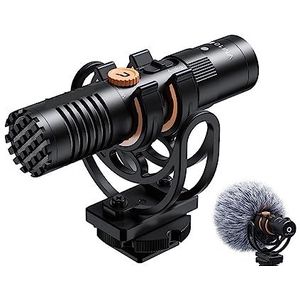 Geluidskaartset, VM10 Pro-cameramicrofoon met schokdemper, versterkingsregeling en video-shotgun-microfoon