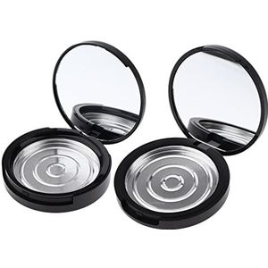 2 stuks zwarte plastic poederdoos cosmetische reisdoos pot container met