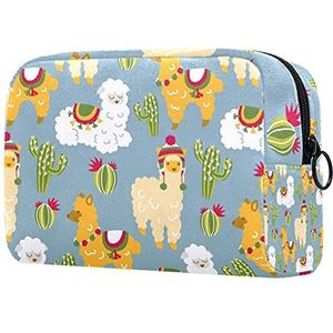 Cosmetische tassen voor vrouwen, Alpaca Travel Cosmetische tassen, multifunctionele draagbare make-uptassen, reiscosmetica tas organizer voor vrouwen