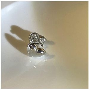 Oorclips Koreaanse zilveren kleur liefde hart clip op oorbellen for vrouwen eenvoudige geen piercing oor manchet bruiloft esthetische sieraden 1 st Oorbellen (Style : A)