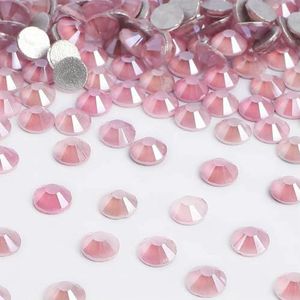 SS6-SS30 Rode Serie Non-Hotfix Strass Glitter Glas Flatback Kristal Strass Nail Art Edelstenen Voor Kleding Ambachten Decoratie-Mocha Roze-SS20-1440 Stuks