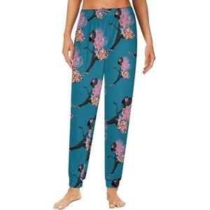 Afrikaanse Meisje Bloemen Vlinders Vrouwen Pyjama Lounge Broek Elastische Tailleband Nachtkleding Bodems Print