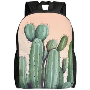 GFLFMXZW Aquarel Groene Cactus Rugzak Lichtgewicht Laptop Tas Casual Dagrugzak Reizen Rugzakken Voor Vrouwen Mannen, Zwart, One Size, Reizen Rugzakken