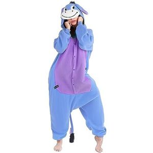 Kitimi Onesie Kostuum Pyjama Jumpsuit Volwassene met Capuchon-Pyjama Slapen Overall Kleding Outfit Fleece Slaapkleding Jumpsuit voor Vrouwen Mannen Cosplay Vermomming Carnaval Partij Halloween Kostuum