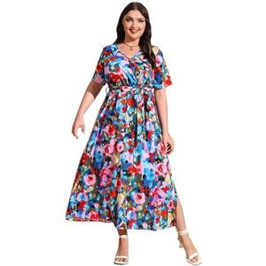 yk8fass Jurk met korte mouwen en print dh-8878, Rose136cm, M