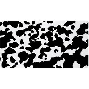 VAPOKF Zwart-witte koeienhuid keukenmat, antislip wasbaar vloertapijt, absorberende keukenmatten loper tapijten voor keuken, hal, wasruimte