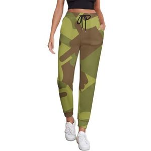 Middelvinger Camouflage Joggingbroek Voor Vrouwen Hoge Taille Joggers Casual Lounge Broek Met Zakken Voor Workout Running