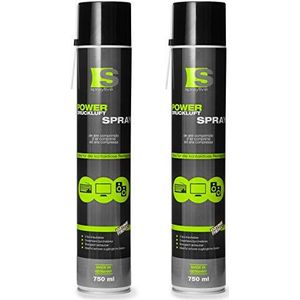 Spraytive Power, 2 x 750 ml persluchtspray/persluchtreiniger met 100 mm spuitverlenging, pc-reinigingsset voor het reinigen van toetsenbord, computer, camera, Air Duster