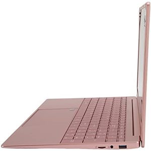 Draagbare 1080P Laptop, Multi-interface 100‑240V 7000mAh Batterij Vingerafdrukontgrendeling 15,6 Inch Laptop Rose Gold 12GB RAM 128G ROM voor Kantoor (12+128G Europese regelgeving)