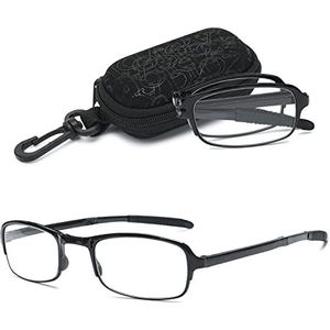 VEVESMUNDO Compact Leesbril Klein Leesapparaat Mini Licht Zichthulp Leeshulp met Brillenkoker