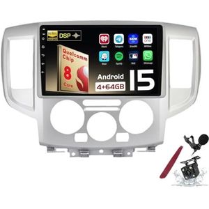 Android 15 Autoradio Sat Navi voor N-issan NV200(2011-2018) 9 Inch Touchscreen Multimedia Speler met Draadloze Carplay GPS Navigatie FM RDS Bluetooth 5G-WiFi SWC DSP,M100s