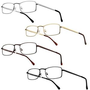 Leesbrillen Jim - 4-pack metalen leesbrillen met veerscharnieren (+1,50 dpt)