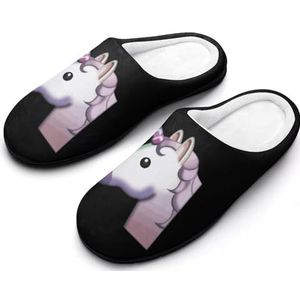 Eenhoorn Katoenen Slippers Voor Vrouwen Warme Anti-Slip Rubber Zool Huis Schoenen Voor Indoor Hotel 9-10 (40-41)