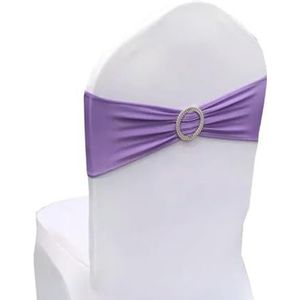 Stoelsjerp, 1 Stuks Stretch Spandex Stoel Sjerpen Boog Bands Knoop Met Gesp for Hotel Bruiloft Banket Zakelijke Bijeenkomst(Purple)