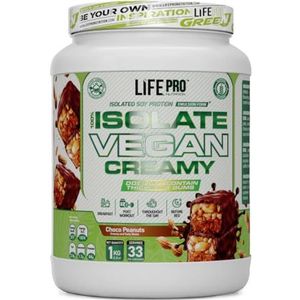Life Pro Isolate Vegan Creamy 1 kg | Soja-eiwitisolaat | 100% veganistisch (Choco Peanuts)