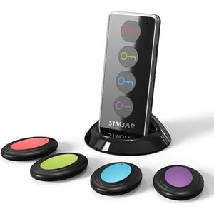 Key Finder met Extra 4 Lange Kettingen Simjar Draadloze Afstandsbediening RF Key Finder voor Portemonnee Mobiele Telefoon Bril Bagage Huisdier tracker
