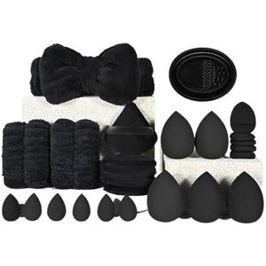 45 stuks COMBO Plastic Make-up Borstel Set Kunstenaarschap Borstels Kabuki Poeder Borstel Oogschaduw Stippling Borstel Premium Synthetische Make-up Borstel Set Voor Contouring Concealer Foundation