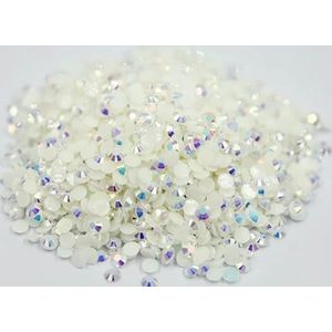 Flatback Crystal-strips AB Zilveren onderkant Hars Niet-hotfix Strass in bulkverpakking Nail Art Strass Garment-Wit AB-4.0mm SS16-10000 stuks