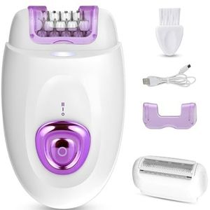 Rescien Epilator voor dames, scheer- en trimmeropzetstuk, 2-in-1 elektrisch scheerapparaat en haarverwijderaar, ladyshaver voor gezicht, benen, armen, bikini