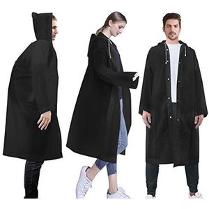 LAMA Regenponcho, 3 stuks, voor volwassenen, ethyleenvinylacetaat, herbruikbare regenjas, uniseks, waterdichte regenkleding, noodponcho met capuchon, voor dames en heren