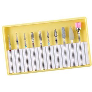 10Pcs Keramische Nail Boren Slijpen Polijsten Hoofd Schoonmaak Borstel Set BH-02