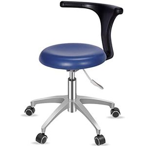 Rolbank, verstelbare spa-bank, draaibare salonbank Tandartskruk Verstelbare hoogte 44-56 cm 360 graden draaibaar PU-leer Type A & Type B Multicolor(Dark Blue,TypeA)
