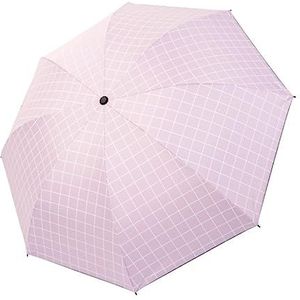 Paraplu's Opvouwbare Paraplu's Automatische Zonnige Paraplu Creatieve Opvouwbare Zonnescherm Zwart-wit Geruite Zwarte Tape Windbestendige Reisparaplu (Color : Rosa, Size : 28 * 10cm)