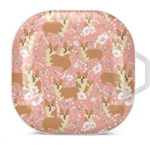 Mardi Gras met bloemen oordopjes hoesje compatibel met Samsung hard shell beschermhoes wit stijl