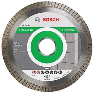Bosch Professional diamantdoorslijpschijf Best for Ceramic Extra-Clean Turbo (keramiek, 125 x 22,23 mm, accessoire haakse slijpmachine)