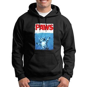 TShirt-People Paws Cat Hoodie, Shark Jaws, zwart, S