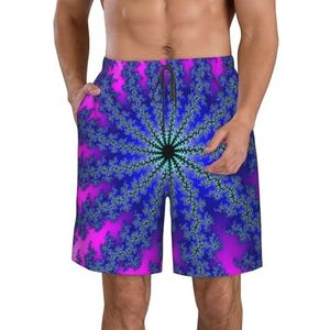 JIAWUJYNB Paarse strandshort voor heren, met foto in tie-dye print, lichtgewicht, sneldrogende zwembroek met trekkoord en zakken, Wit, XL