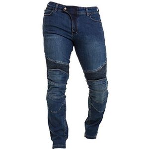 Qaswa Heren motorbroek heren jeans motorbroek motorbroek beschermende voering motorfiets biker broek, blauw