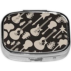 Gitaar Patroon Vierkante Vitamine Pill Box, Pil Dispenser Box Kabeljauw Lever Olie Box