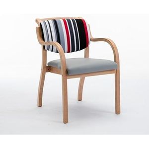 YJDZ Ergonomische massief houten eetkamerstoelen met armleuningen, gestoffeerde keukenfauteuil, moderne woonkamer lounge stoel, kantoorreceptie caféstoelen, accentstuk met 150 kg maximale belasting