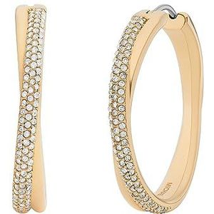 Michael Kors Roestvrij staal MK Logo Hoop Oorbellen voor Vrouwen, One Size, Roestvrij staal, Geen edelsteen