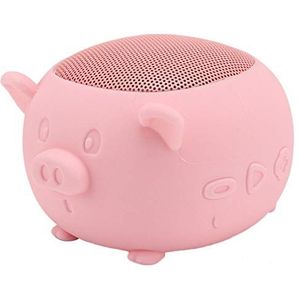 Bluetooth-luidspreker, draagbare Bluetooth-luidspreker met 6-8 uur speeltijd, varken-vormige mini-luidspreker Ingebouwde microfoon, 3W draadloze stereoluidspreker voor thuis/op reis/uitgaand(Roze)