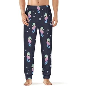 Regenboog zeepaardjes heren pyjama broek print lounge nachtkleding broek broek L