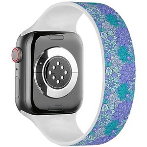 Solo Loop Band Compatibel met All Series Apple Watch 38/40/41mm (Mandala Printing On) Stretchy Siliconen Band Strap Accessoire, Siliconen, Geen edelsteen