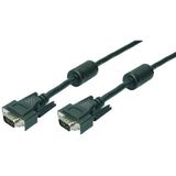 LogiLink kabel VGA 2x stekker met ferrietkern, zwart, 20m CV0018
